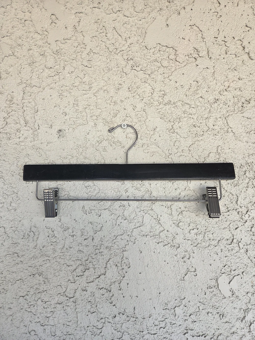 20 - Wood and Metal Pant Hanger with Clips - Black